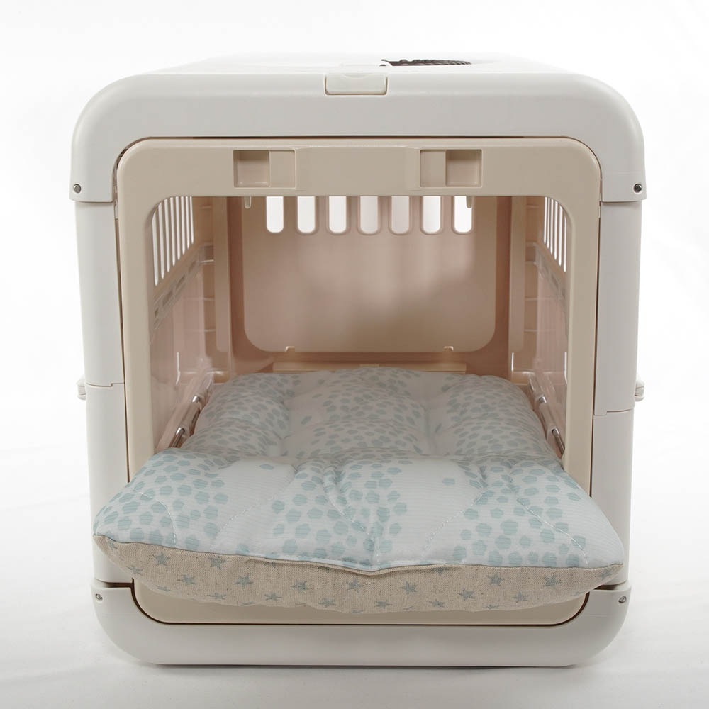 夏用あごのせ縁無しクッション/クレートクッション マーベラスクール Ginga ブルー Sサイズ