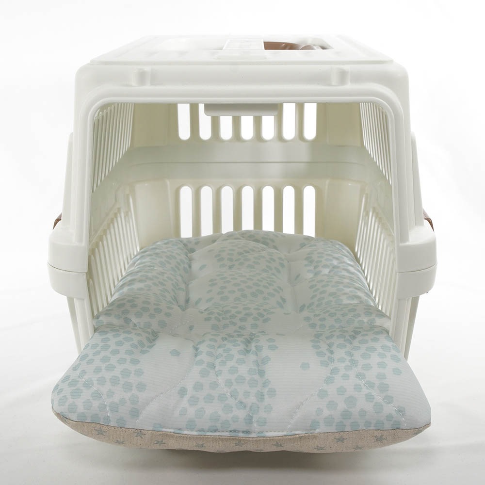 夏用あごのせ縁無しクッション/クレートクッション マーベラスクール Ginga ブルー Sサイズ