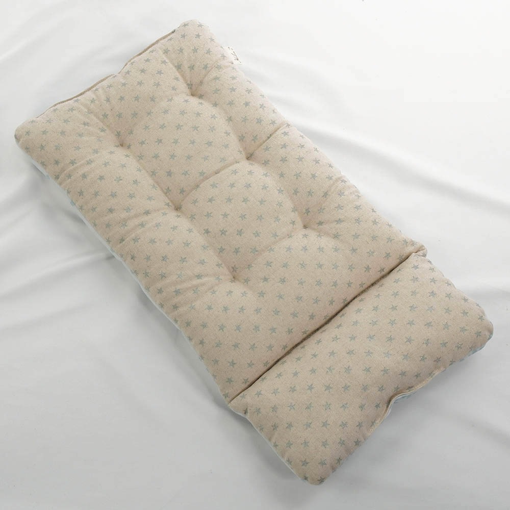 夏用あごのせ縁無しクッション/クレートクッション マーベラスクール Ginga ブルー Sサイズ