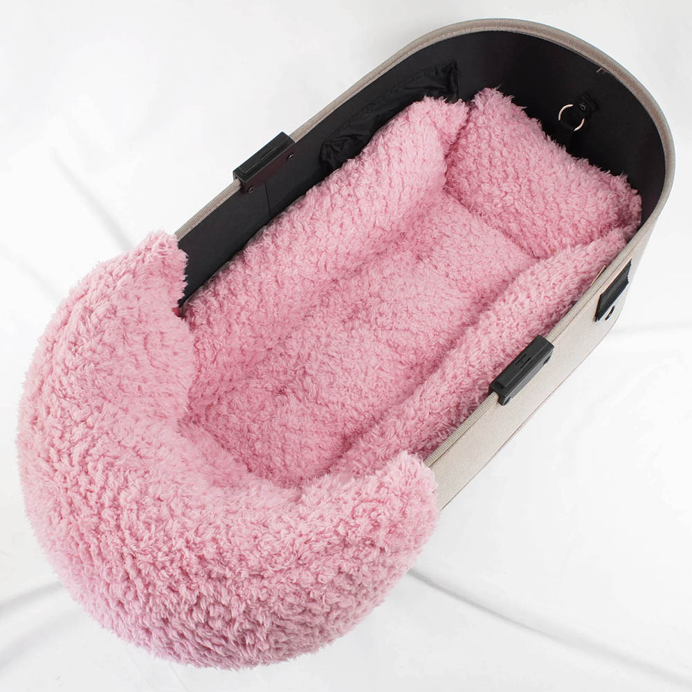 【500円OFF】DOME3ラージ用クッションセット ぷくぷく あごのせクッション＋キャリークッションベッド Mサイズ マカロンハニーピンクファー