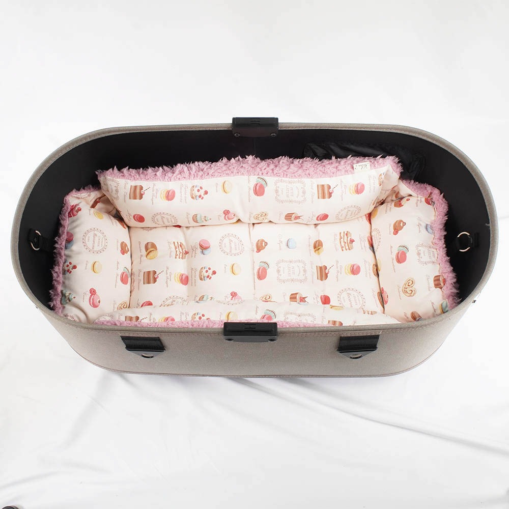 【500円OFF】DOME3ラージ用クッションセット ぷくぷく あごのせクッション＋キャリークッションベッド Mサイズ マカロンハニーピンクファー