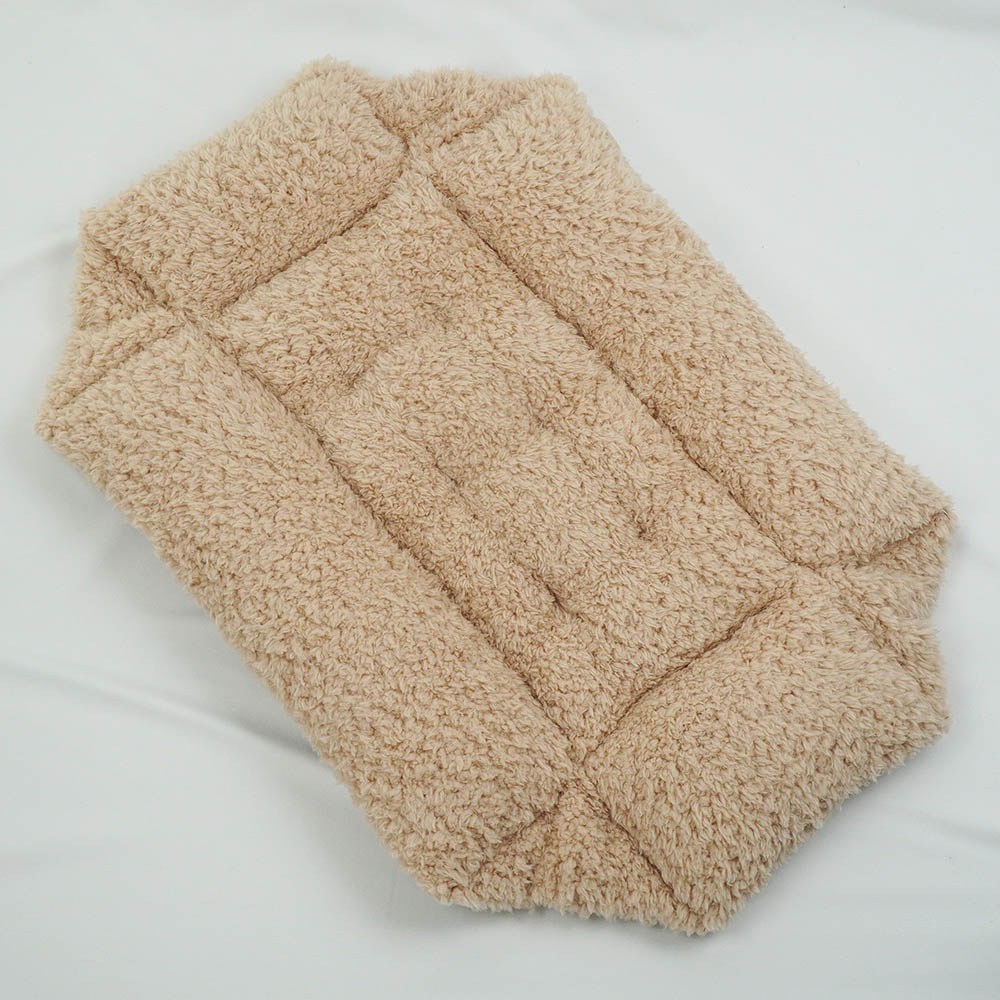 ペットが喜ぶ キャリークッションベッド/クレートクッション マカロンチョコファー Sサイズ