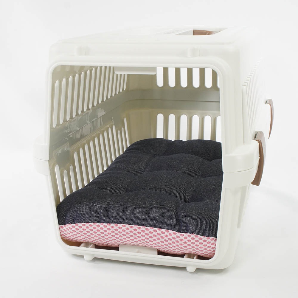 夏用縁無しクッションベッド iCOLD 接触冷感 10オンスデニムネイビー Sサイズ