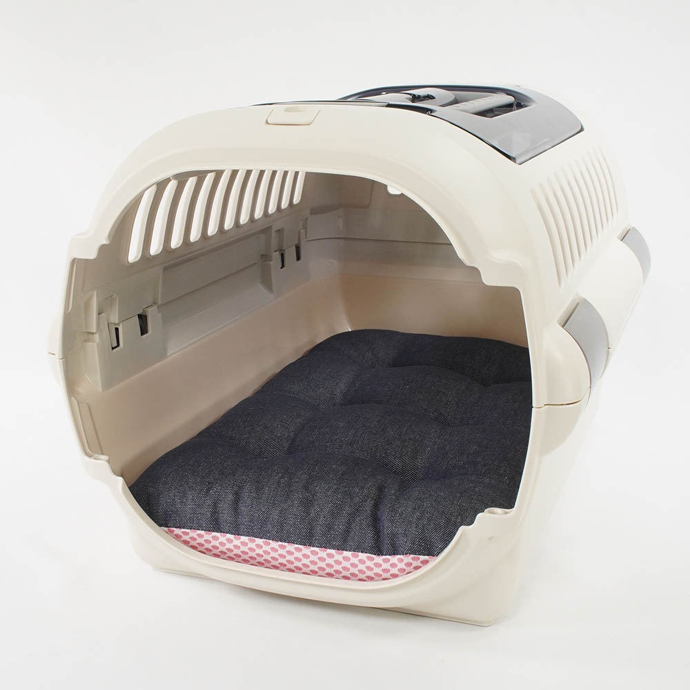 夏用縁無しクッションベッド iCOLD 接触冷感 10オンスデニムネイビー Sサイズ