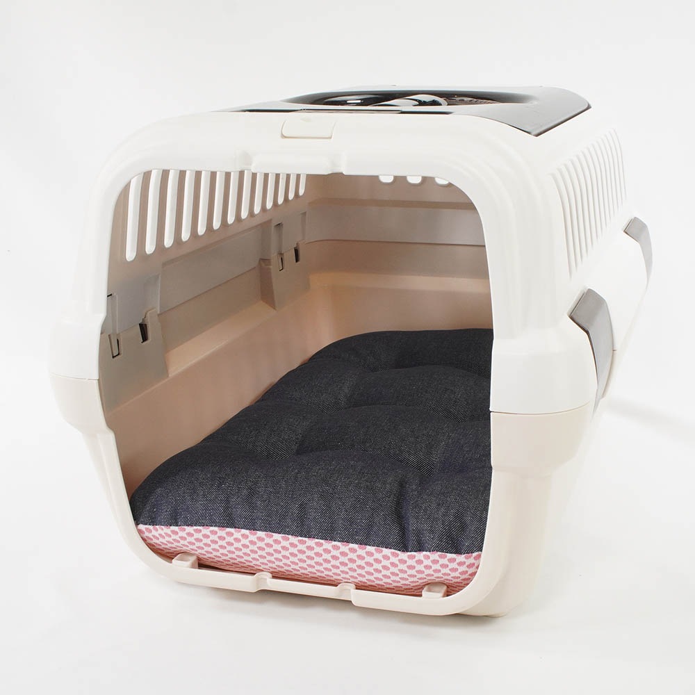 夏用縁無しクッションベッド iCOLD 接触冷感 10オンスデニムネイビー Sサイズ