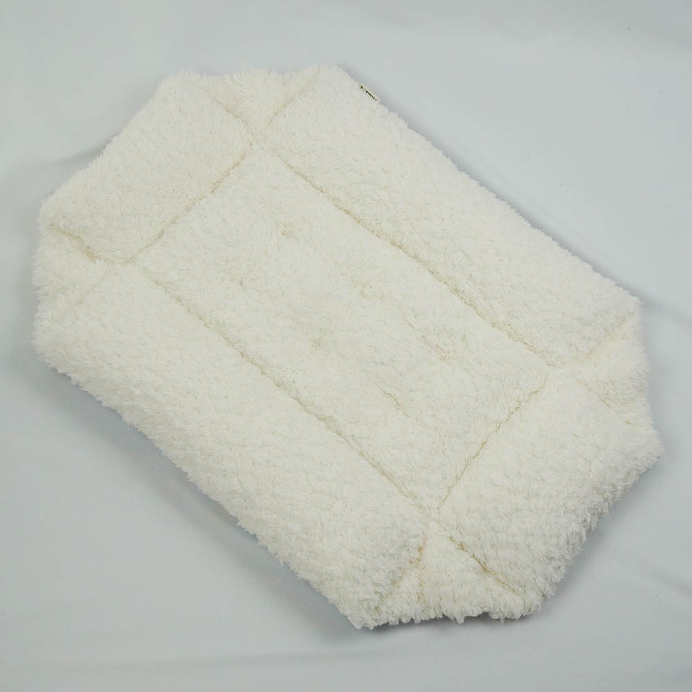 ペットが喜ぶ キャリークッションベッド/クレートクッション マカロンブルーファー Sサイズ