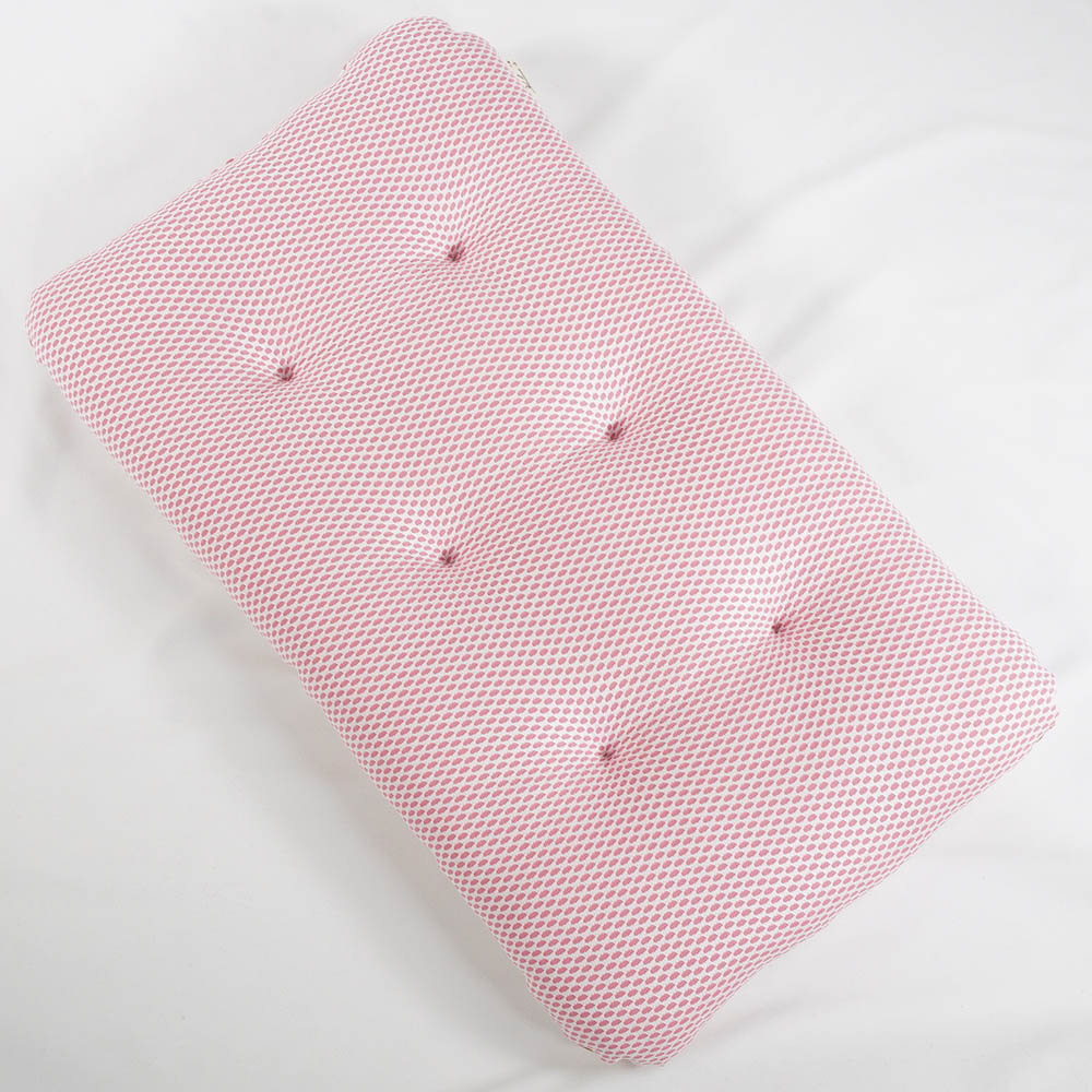 夏用縁無しクッションベッド iCOLD 接触冷感 マカロンピンク Mサイズ