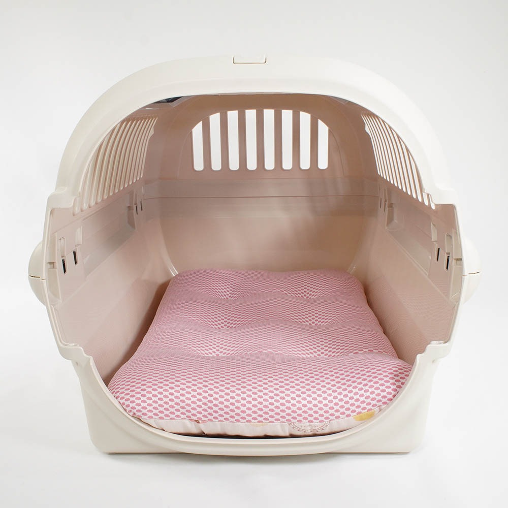 夏用縁無しクッションベッド iCOLD 接触冷感 マカロンピンク Mサイズ