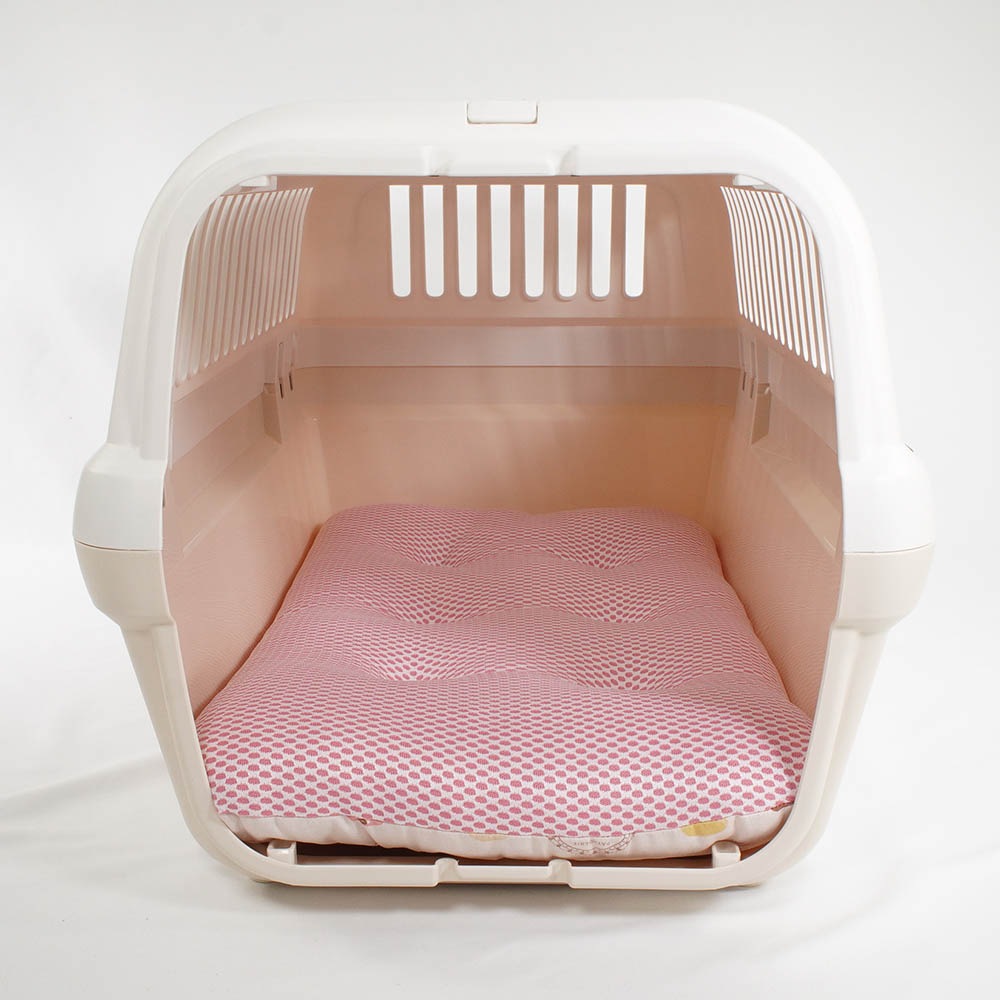 夏用縁無しクッションベッド iCOLD 接触冷感 マカロンピンク Mサイズ