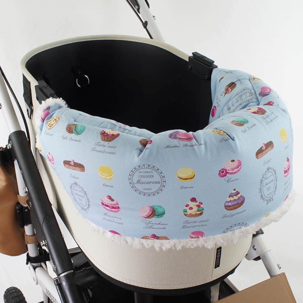 【500円OFF】DOME3ラージ用クッションセット ぷくぷく あごのせクッション＋キャリークッションベッド Mサイズ マカロンブルーファー