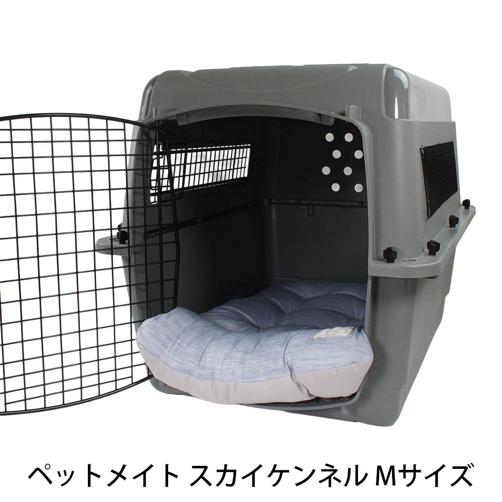 Helen's Via 接触冷感 ひんやり 夏用 犬用ベッド あごのせ クレートクッション Lサイズ ブルー 洗える クレートマット