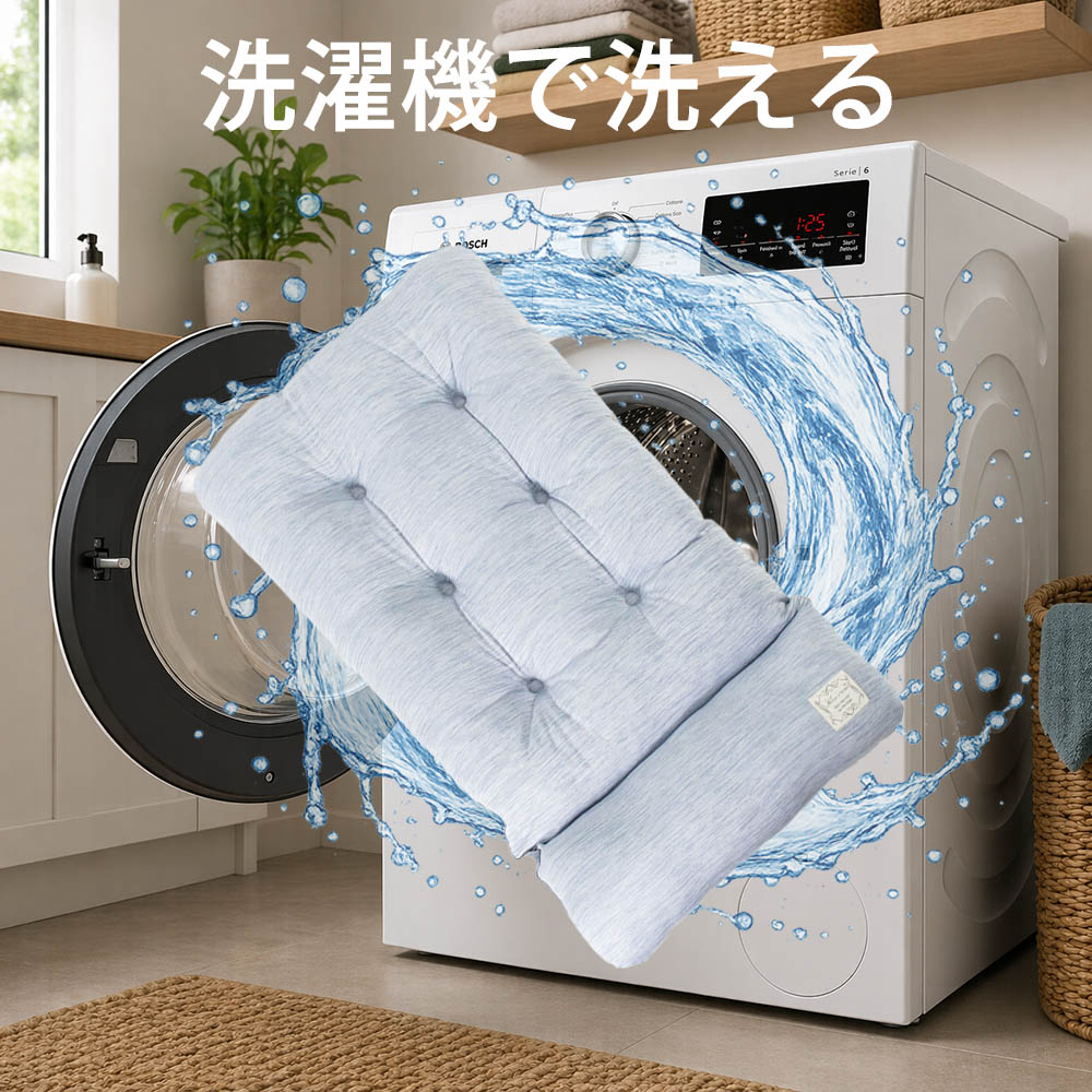 Helen's Via 接触冷感 ひんやり 夏用 犬用ベッド あごのせ クレートクッション Lサイズ ブルー 洗える クレートマット