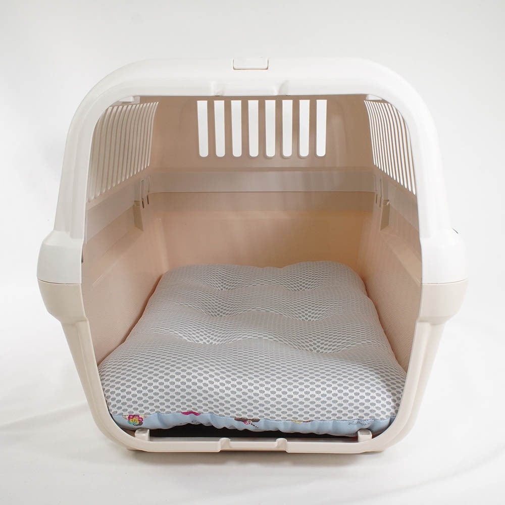 夏用縁無しクッションベッド iCOLD 接触冷感 マカロンブルー Mサイズ