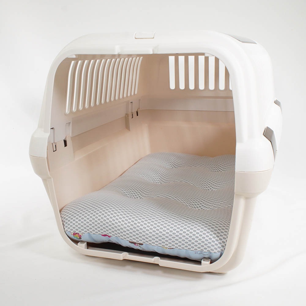 夏用縁無しクッションベッド iCOLD 接触冷感 マカロンブルー Mサイズ