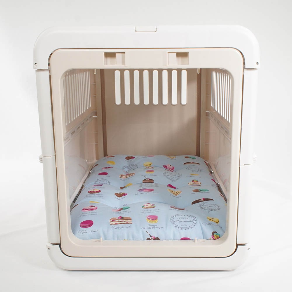 夏用縁無しクッションベッド iCOLD 接触冷感 マカロンブルー Mサイズ