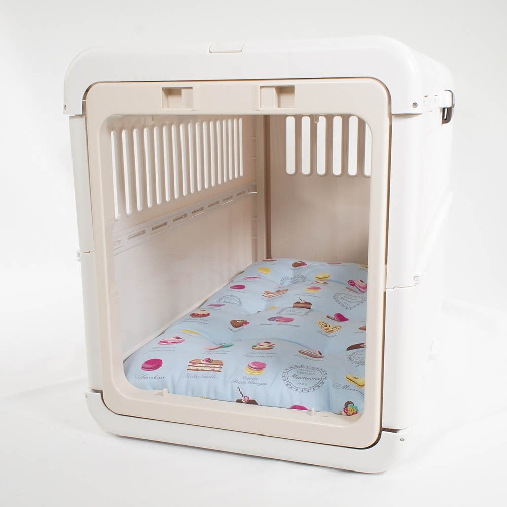 夏用縁無しクッションベッド iCOLD 接触冷感 マカロンブルー Mサイズ