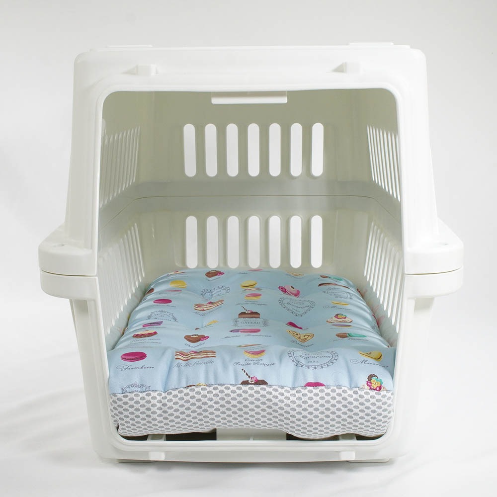 夏用縁無しクッションベッド iCOLD 接触冷感 マカロンブルー Mサイズ