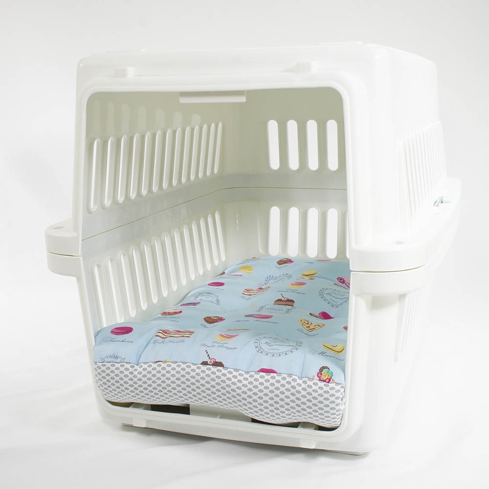 夏用縁無しクッションベッド iCOLD 接触冷感 マカロンブルー Mサイズ