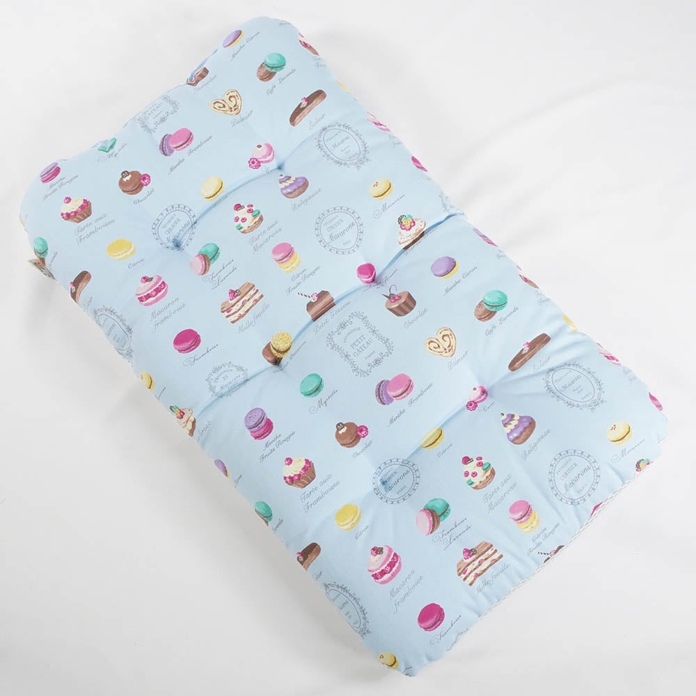 夏用縁無しクッションベッド iCOLD 接触冷感 マカロンブルー Mサイズ