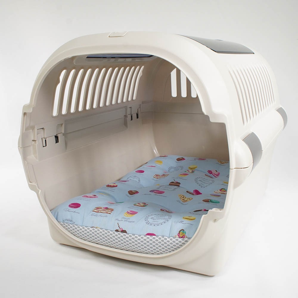 夏用縁無しクッションベッド iCOLD 接触冷感 マカロンブルー Mサイズ