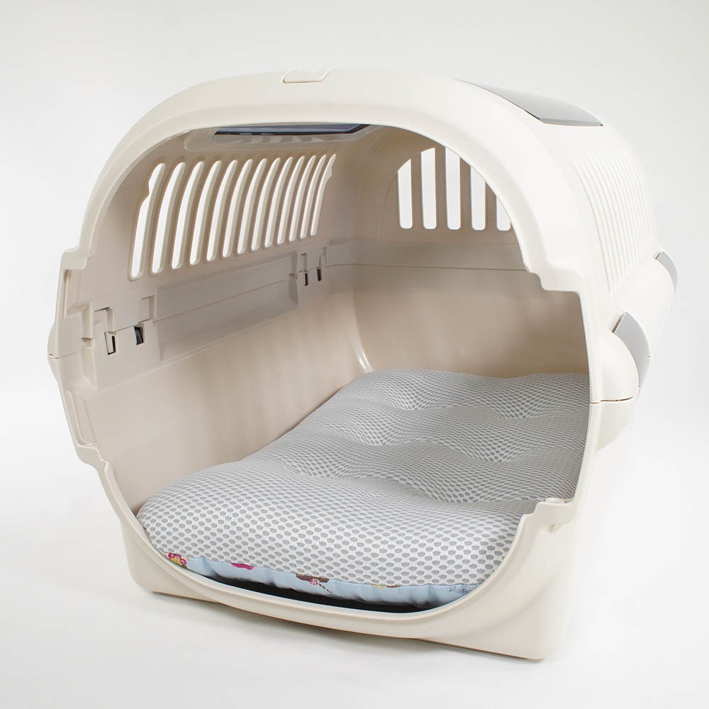 夏用縁無しクッションベッド iCOLD 接触冷感 マカロンブルー Mサイズ