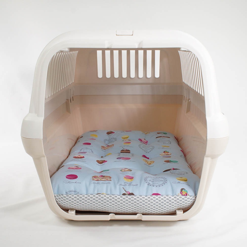 夏用縁無しクッションベッド iCOLD 接触冷感 マカロンブルー Mサイズ