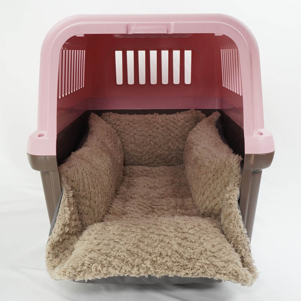 丈夫な9.5号帆布生地 キャリークッションベッド/クレートクッション チャコールグレーファー Ｌサイズ