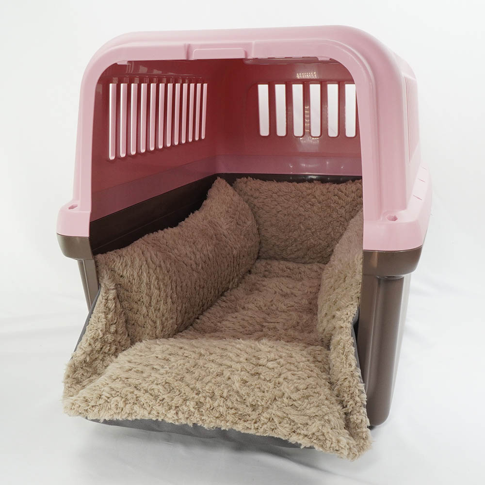 丈夫な9.5号帆布生地 キャリークッションベッド/クレートクッション チャコールグレーファー Ｌサイズ