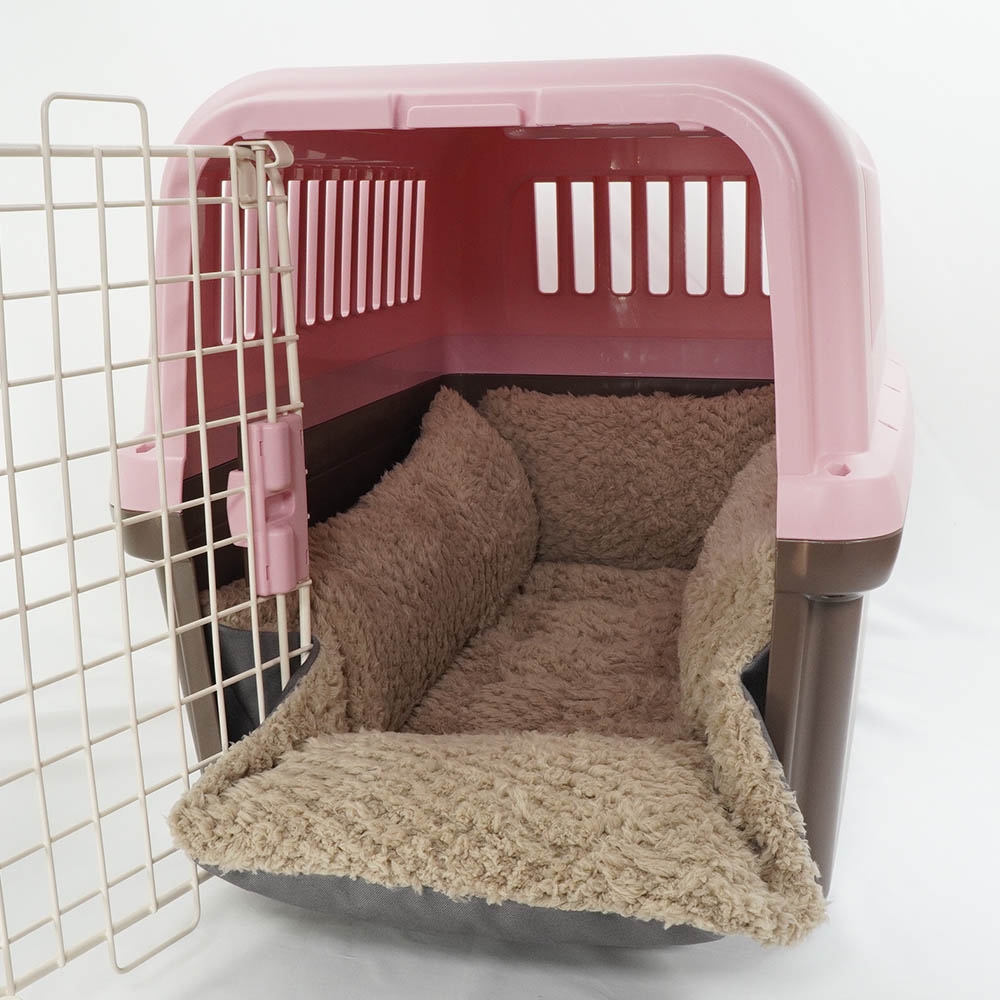 丈夫な9.5号帆布生地 キャリークッションベッド/クレートクッション チャコールグレーファー Ｌサイズ