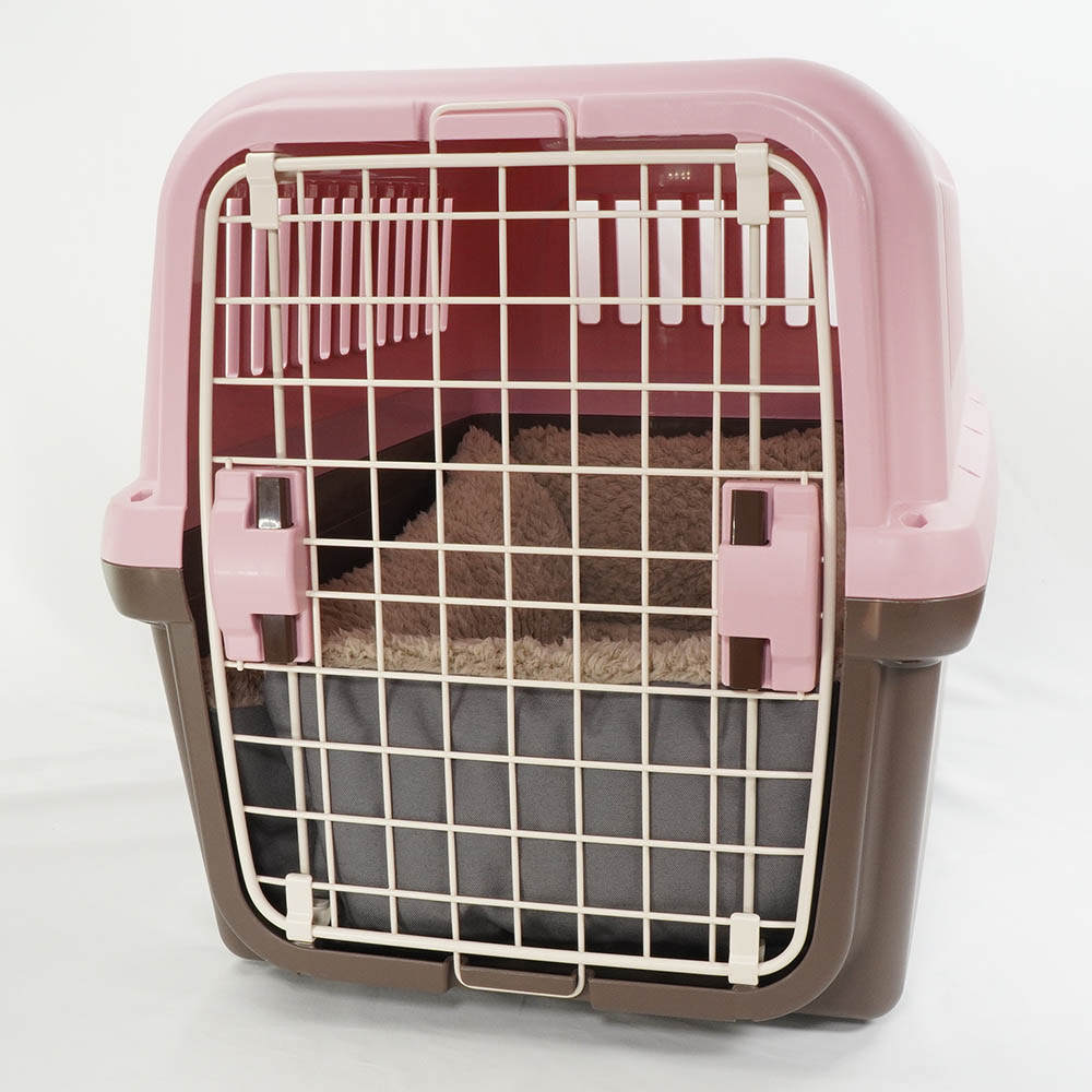 丈夫な9.5号帆布生地 キャリークッションベッド/クレートクッション チャコールグレーファー Ｌサイズ