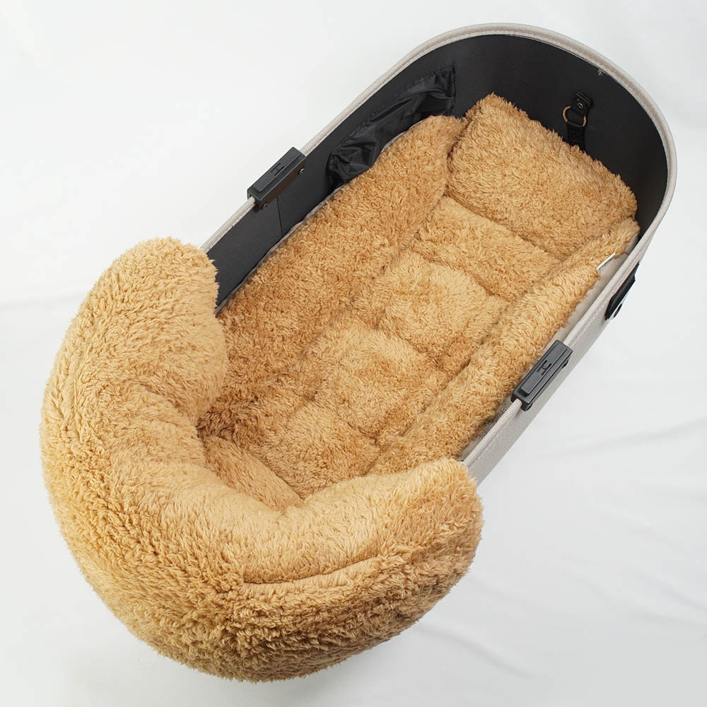 【500円OFF】DOME3ラージ用クッションセット ぷくぷく あごのせクッション+キャリークッションベッド Mサイズ マカロンベージュファーキャメル
