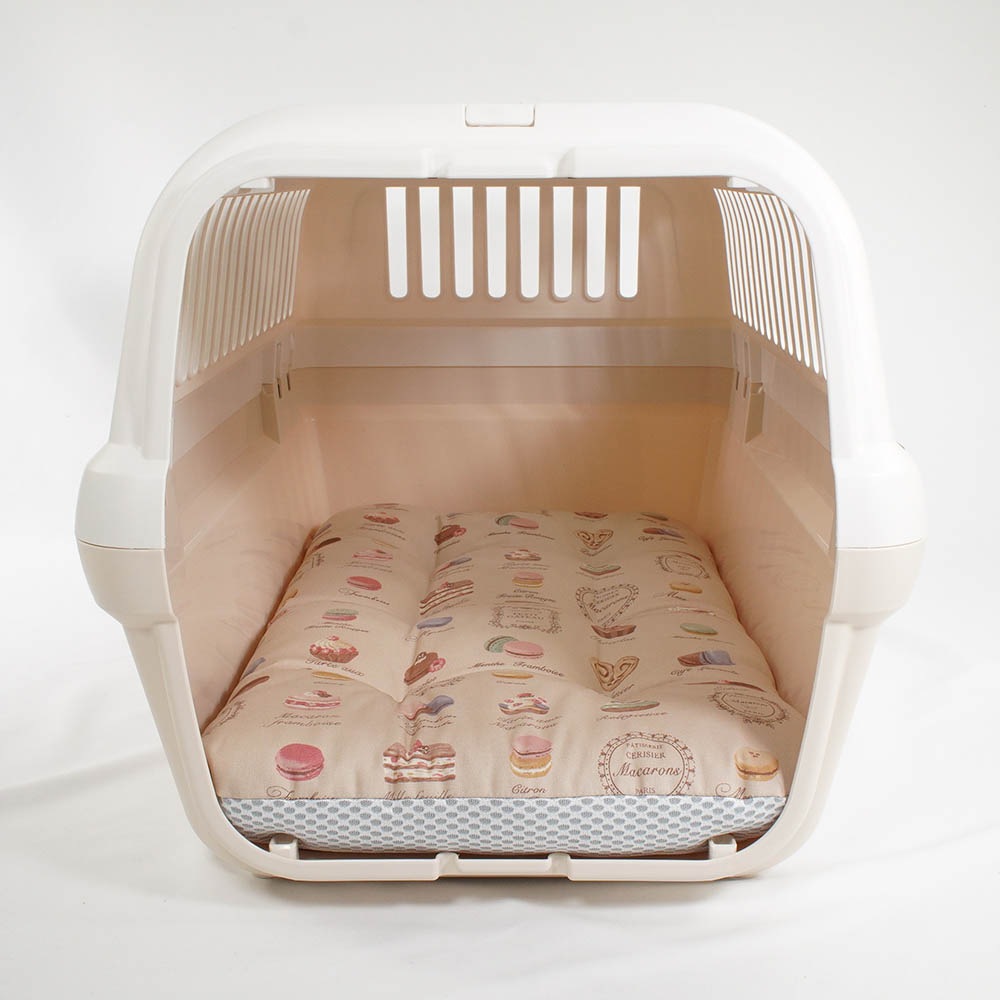 夏用縁無しクッションベッド iCOLD 接触冷感 マカロンベージュ Mサイズ