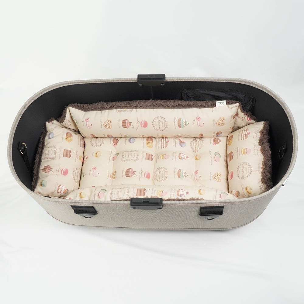 【500円OFF】DOME3ラージ用クッションセット ぷくぷく あごのせクッション＋キャリークッションベッド Mサイズ マカロンベージュアッシュブラウン