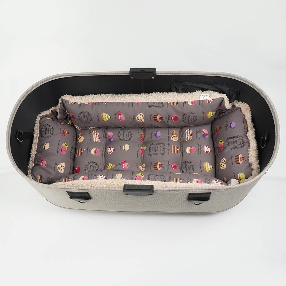 【500円OFF】DOME3ラージ用クッションセット ぷくぷく あごのせクッション＋キャリークッションベッド Mサイズ マカロンチョコファー