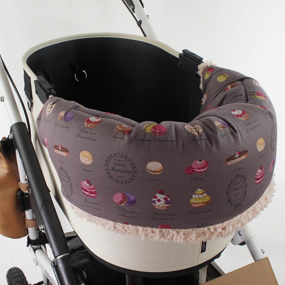 【500円OFF】DOME3ラージ用クッションセット ぷくぷく あごのせクッション＋キャリークッションベッド Mサイズ マカロンチョコファー