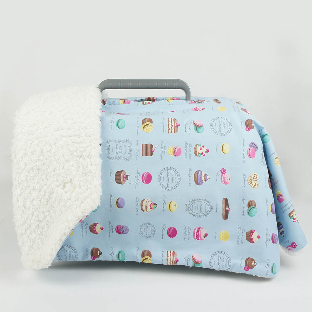 あったか3WAY キャリーカバーブランケット マカロンブルー <マルチ幅> Sサイズ(トグルボタン無し)