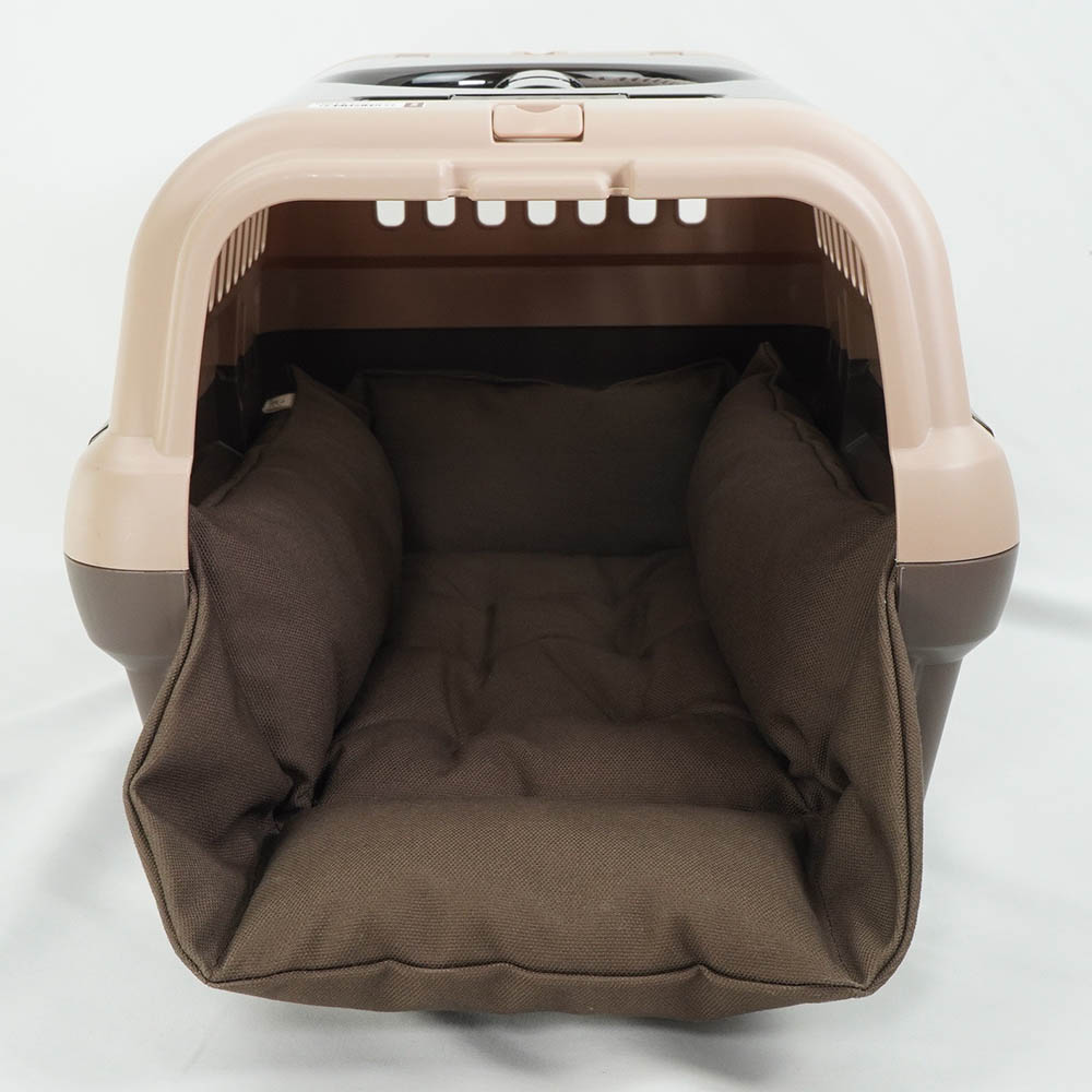 カミカミ大好きちゃん用 8号帆布生地 キャリークッションベッド/クレートクッション ココア Sサイズ