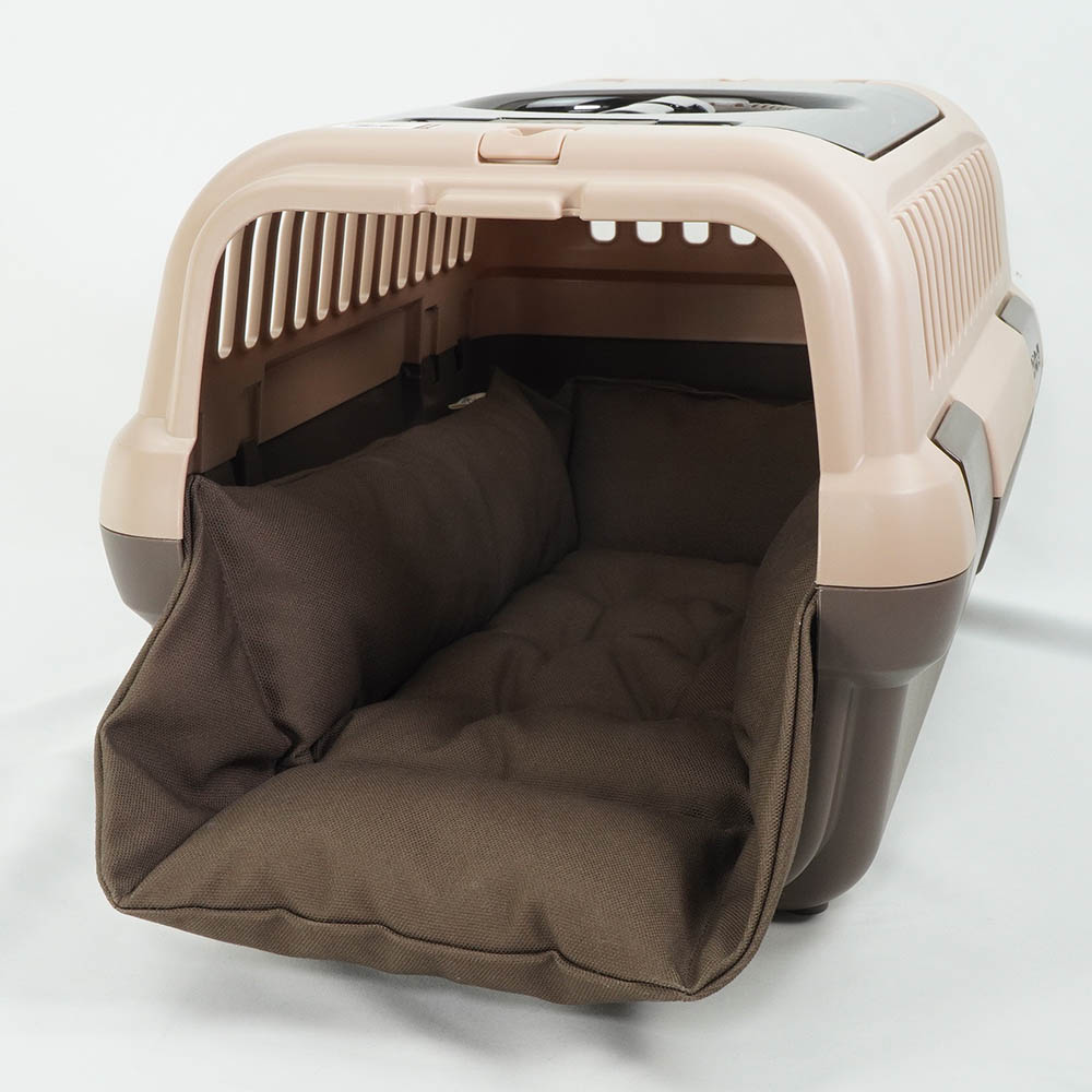 カミカミ大好きちゃん用 8号帆布生地 キャリークッションベッド/クレートクッション ココア Sサイズ