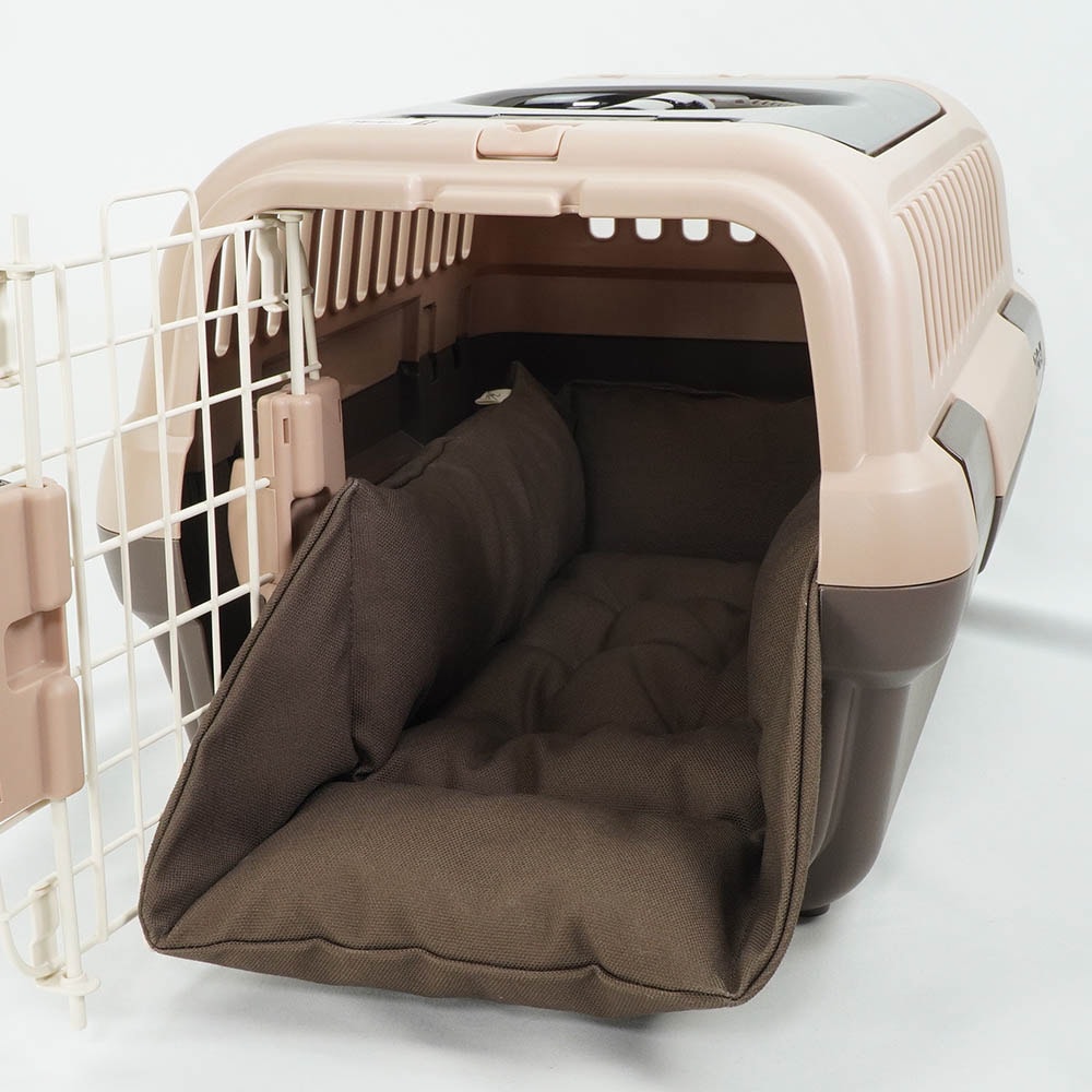 カミカミ大好きちゃん用 8号帆布生地 キャリークッションベッド/クレートクッション ココア Sサイズ