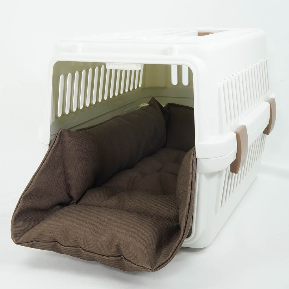 カミカミ大好きちゃん用 8号帆布生地 キャリークッションベッド/クレートクッション ココア Sサイズ