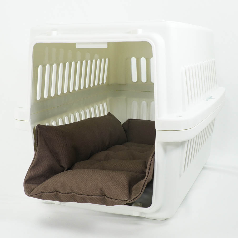 カミカミ大好きちゃん用 8号帆布生地 キャリークッションベッド/クレートクッション ココア Sサイズ