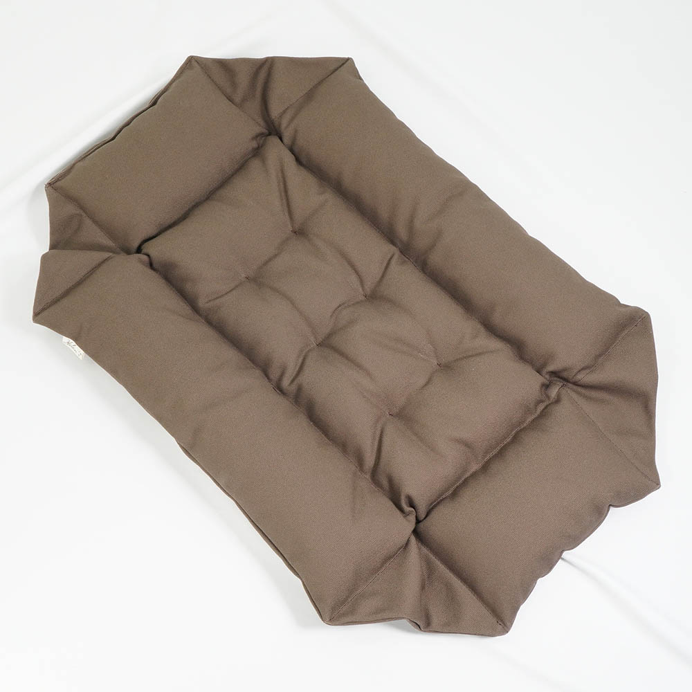 カミカミ大好きちゃん用 8号帆布生地 キャリークッションベッド/クレートクッション ココア Sサイズ