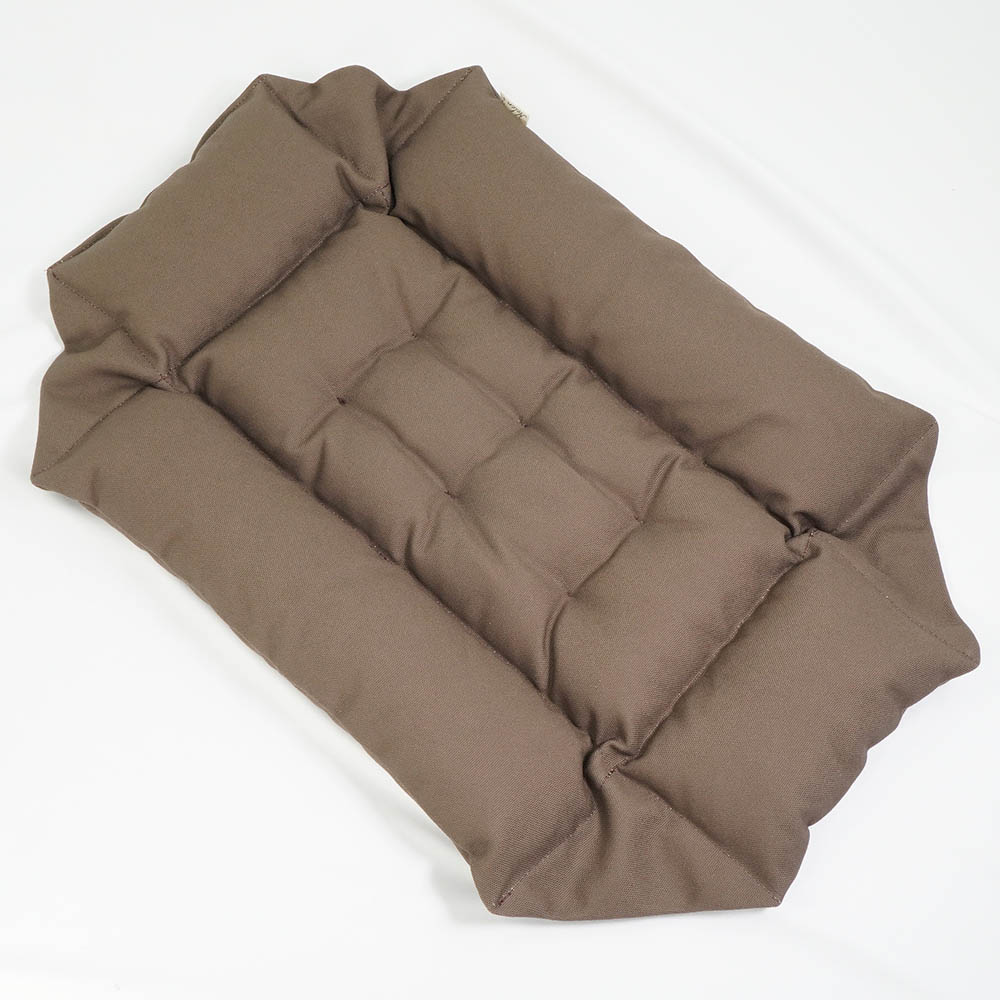 カミカミ大好きちゃん用 8号帆布生地 キャリークッションベッド/クレートクッション ココア Sサイズ