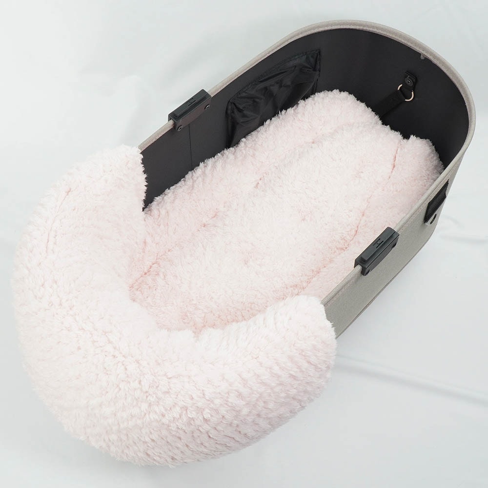 【500円OFF】DOME3ラージ以上用クッションセット ぷくぷく あごのせクッション＋縁無しクッションベッド Lサイズ マカロンシャービーピンクファー