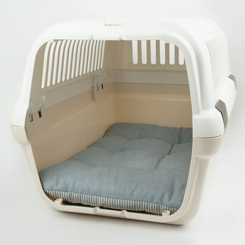 縁無しクッションベッド/クレートクッション 10オンスヒッコリーデニムサックス Mサイズ