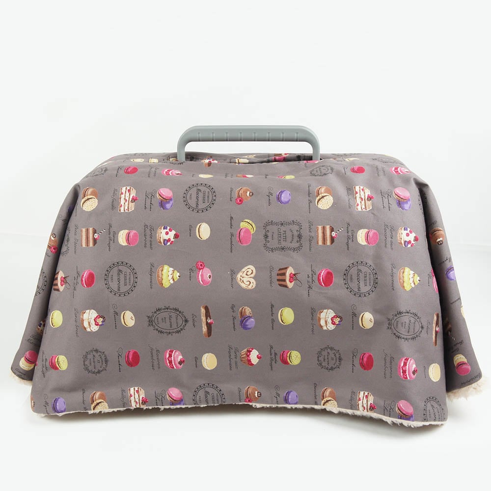 あったか3WAY キャリーカバーブランケット マカロンチョコ <マルチ幅> Sサイズ(トグルボタン無し)