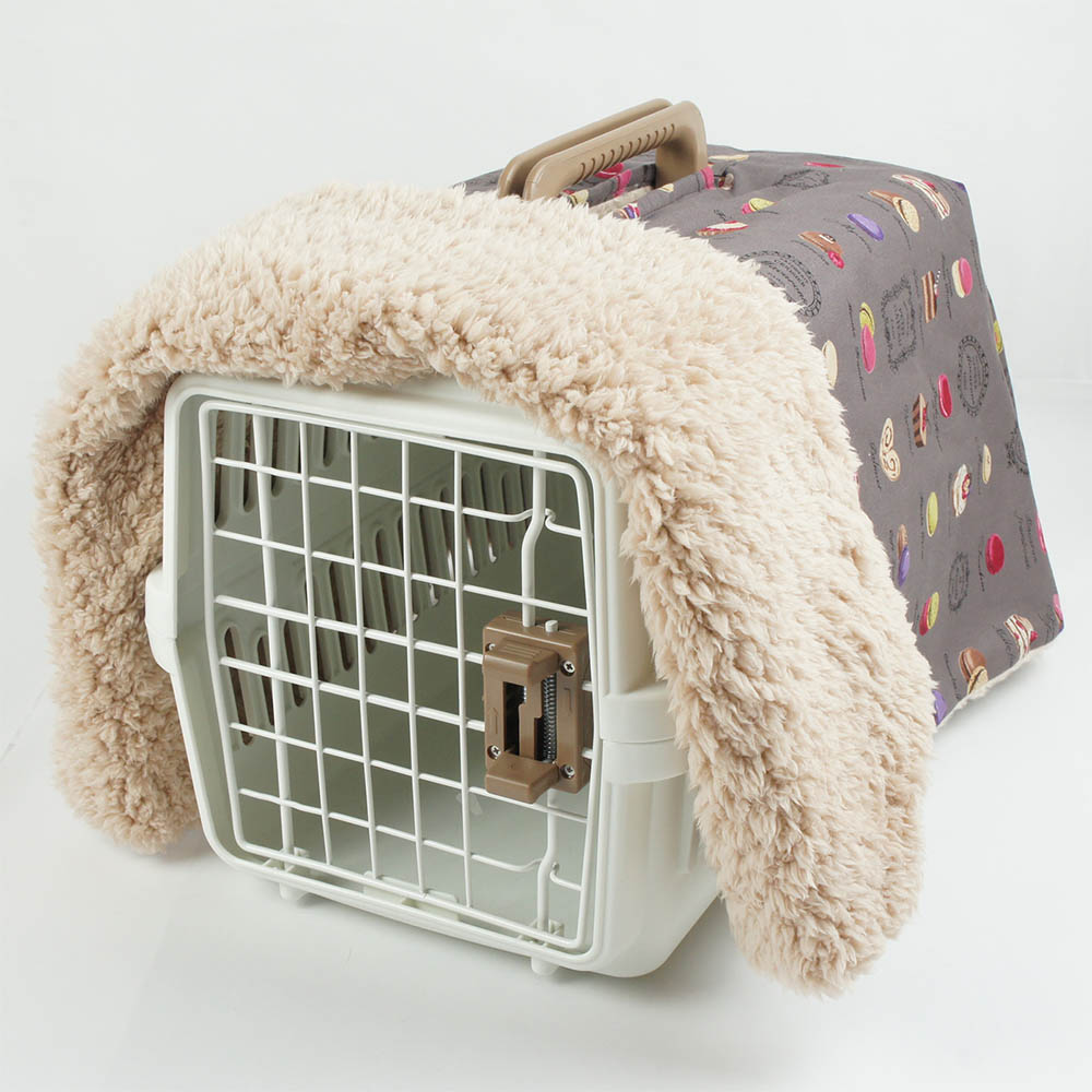 あったか3WAY キャリーカバーブランケット マカロンチョコ <マルチ幅> Sサイズ(トグルボタン無し)