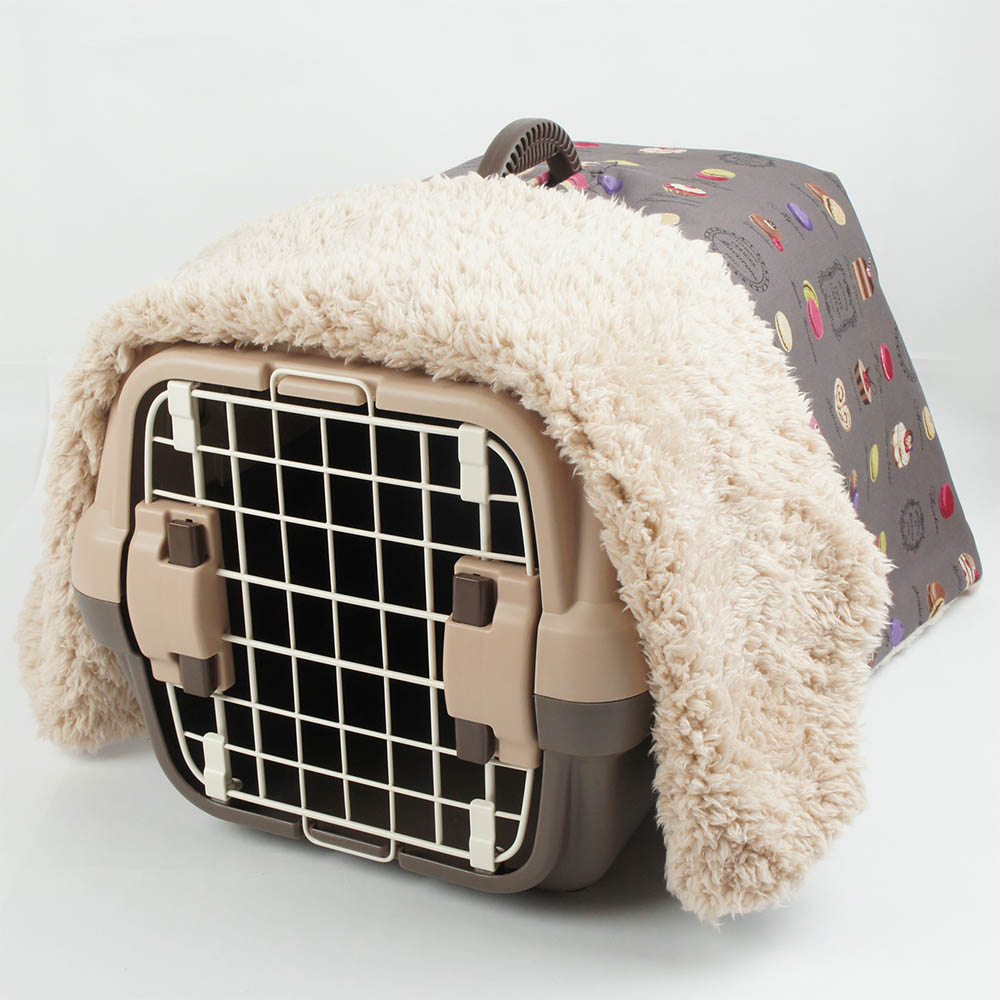 あったか3WAY キャリーカバーブランケット マカロンチョコ <マルチ幅> Sサイズ(トグルボタン無し)