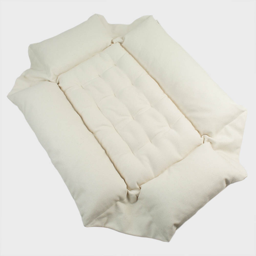 カミカミ大好きちゃん用 ８号帆布生地 キャリークッションベッド/クレートクッション 生成（両面帆布） Ｌサイズ