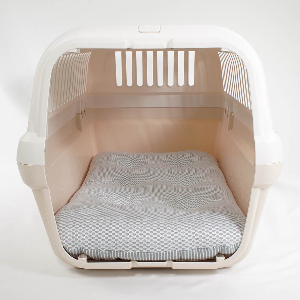 夏用縁無しクッションベッド iCOLD 接触冷感 ヒッコリーデニムサックス Mサイズ